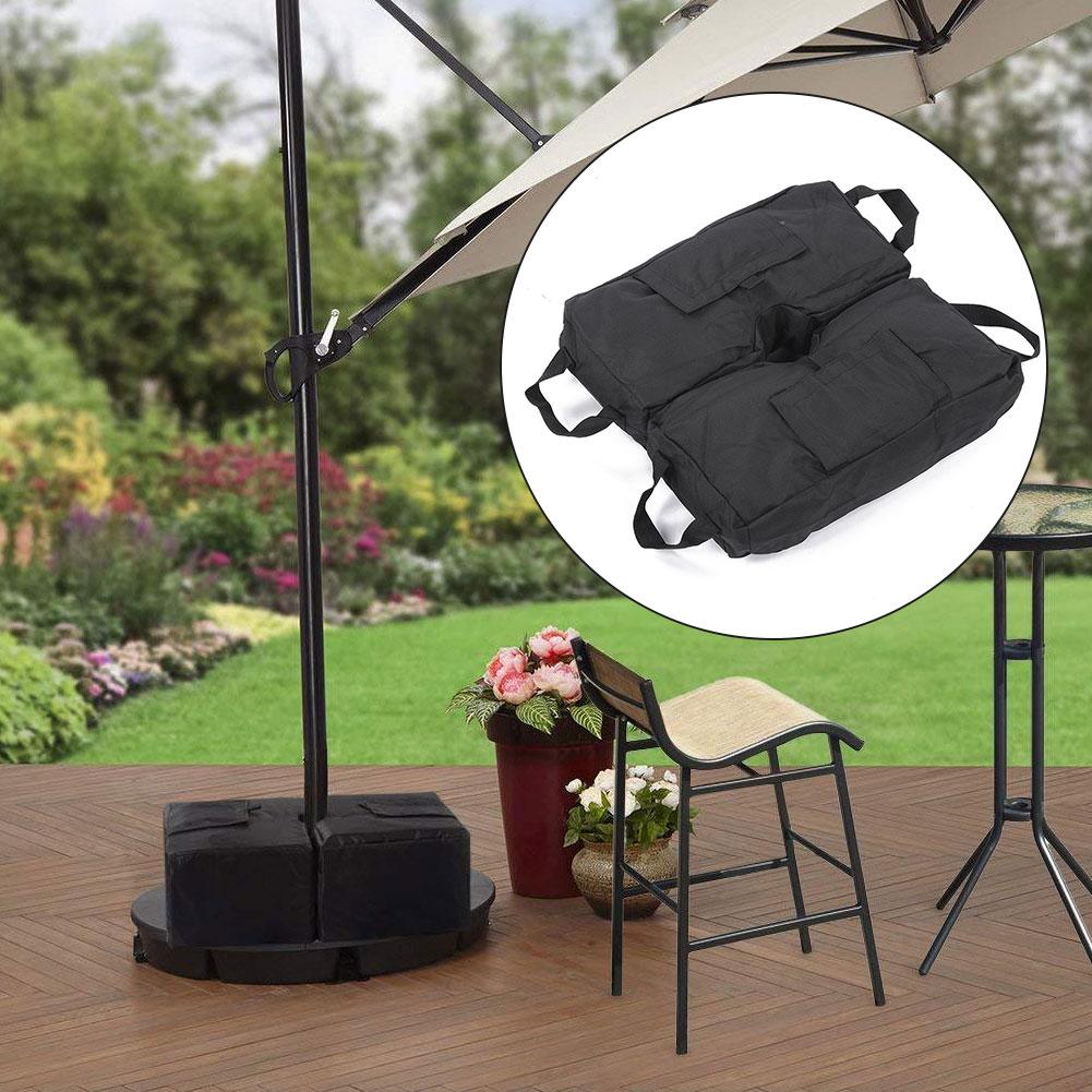 2PCS 600D Oxford Cloth Black Outdoor Canopy Detachable Bearing Fixed Sandbag Awning Sun Umbrella