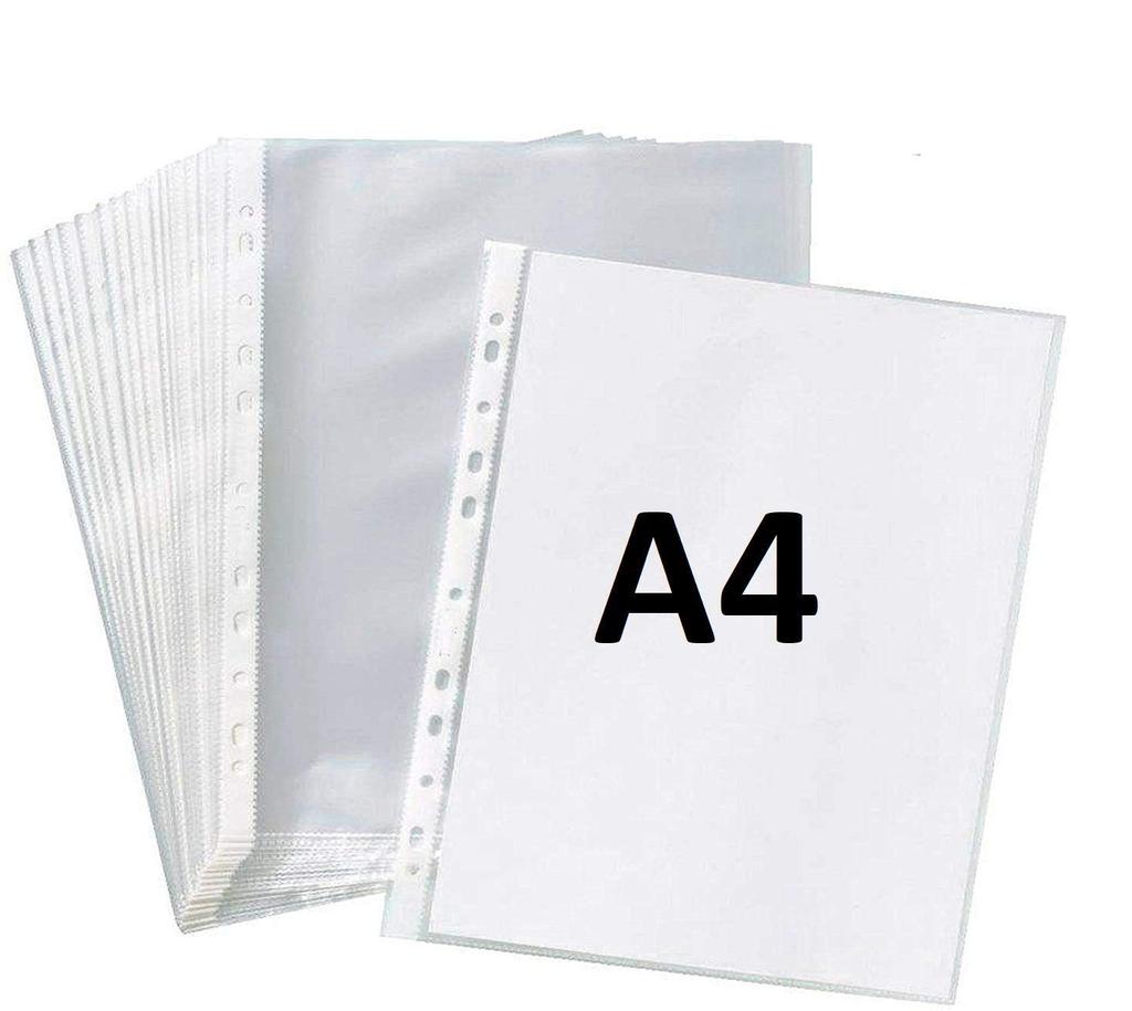 True-Ally 100 Pcs Transparent Document Sleeves, Leaf Sheet Clear Certificates/Waterproof Sheet Protectors 11 Holes Punch