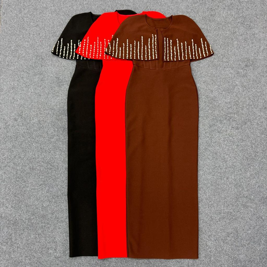 Europäisches & Amerikanisches Elegantes Damen-Strassschal-Schmal geschnittenes Bandage-Abendkleid