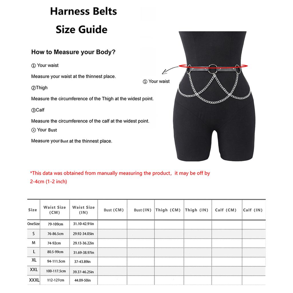 Plus-size Women's Fashion Belt Harness Belt Plus Size Harness Women's Gothic Chain Belt Festival Outfit Harness Belt