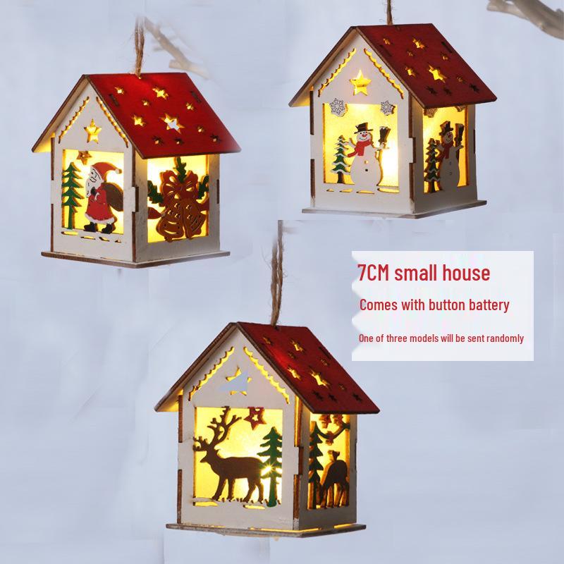 Nordic Wooden Christmas Ornaments: Cartoon Santa Claus & Snowman Pendants