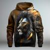 Animal Lion Pattern 3D Printed Men's Hoodie Spring and Autumn Casual Long Sleeve Hoodie Street Loose Sweatshirts Men's Tops