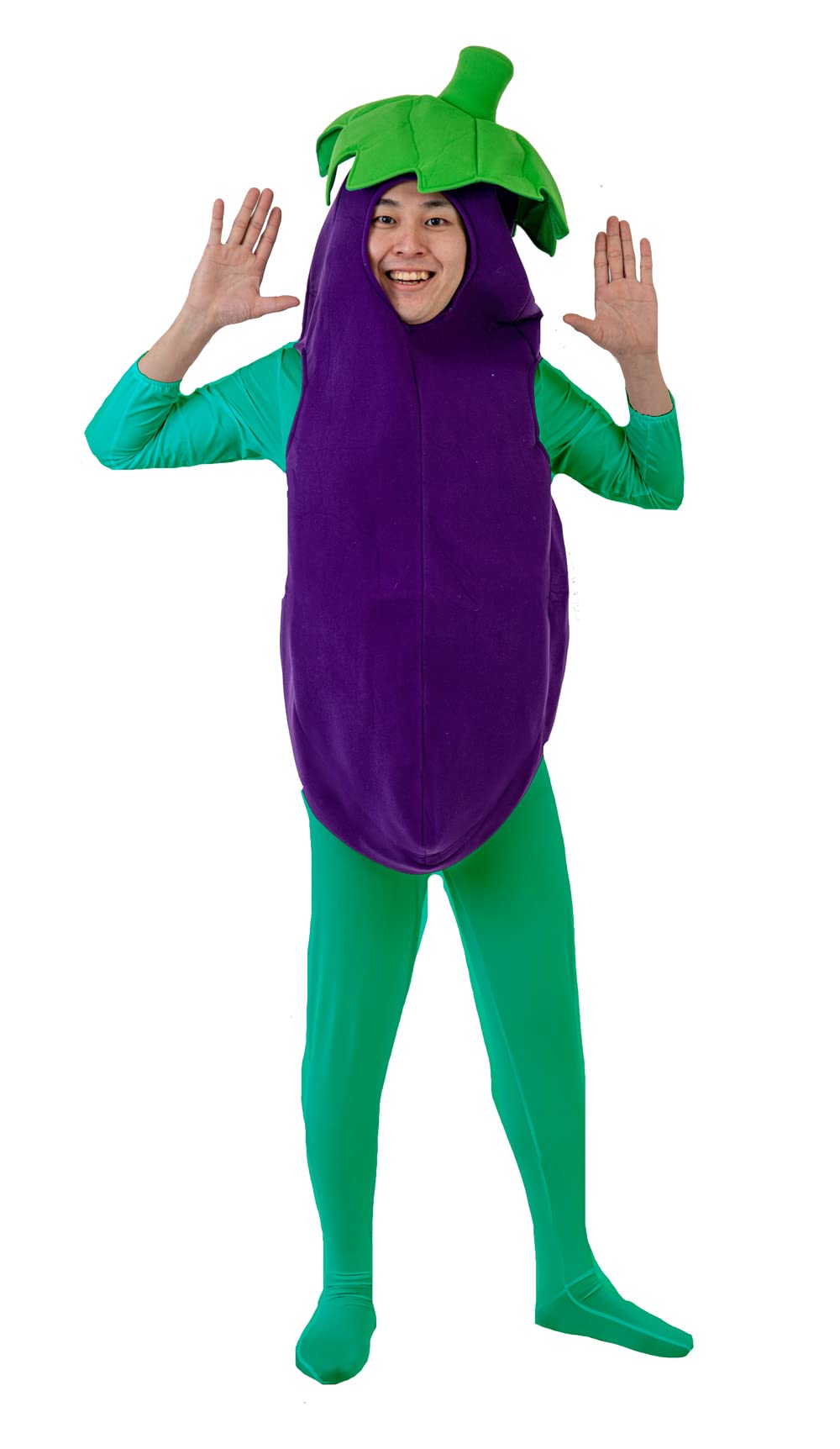 

023AM Foolish Eggplant Full Body Tights Set Full Body Tights Eggplant Kigurumi Cosplay for Adults Halloween Costumes Funny Events [Lucan] [Natural,
