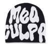Mea Culpa Trendy Letter Print Beanies Knit  Hat Streetwear Cap Outfit Women Girl
