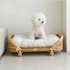 Woven Rattan Dog Bed All-Season Pet Bed for Small and Medium Dogs Handmade Cat and Dog House Durable Pet Furniture for Indoor