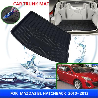 Car Trunk Mat For Mazda3 Mazda 3 BL Hatchback 2010~2013 2011 2012 High Temperature Resistant Storage Mat Interior Accessories