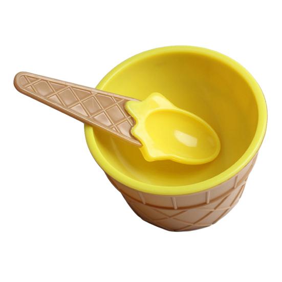 

Креативная милая миска для мороженого + ложка Детям Летняя вечеринка Десертная чашка Подарок жёлтый
