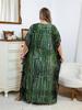 EDOLYNSA 2024 Casual V Neck Green Dark Stripe Tie-Dye Grande Taille Kaftan Femmes Été Boho Imprimé Robe De Plage Maillot De Bain Cover Up Q1218