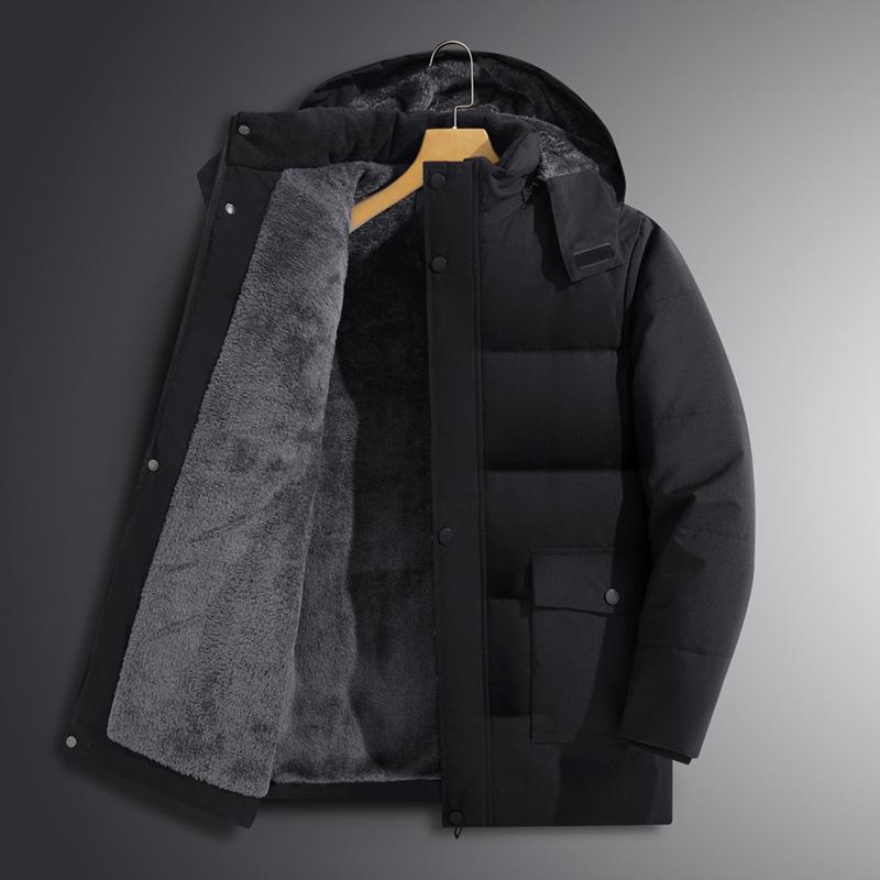 Dad's Winter Warm Plus Velvet Thick Cotton Jacket for Middle-Aged Men