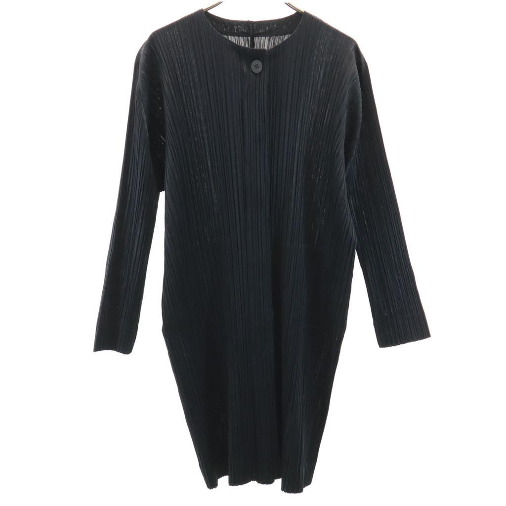 PLEATS PLEASE Made In Japan Long Sleeve Pleated Long Cardigan Women Used