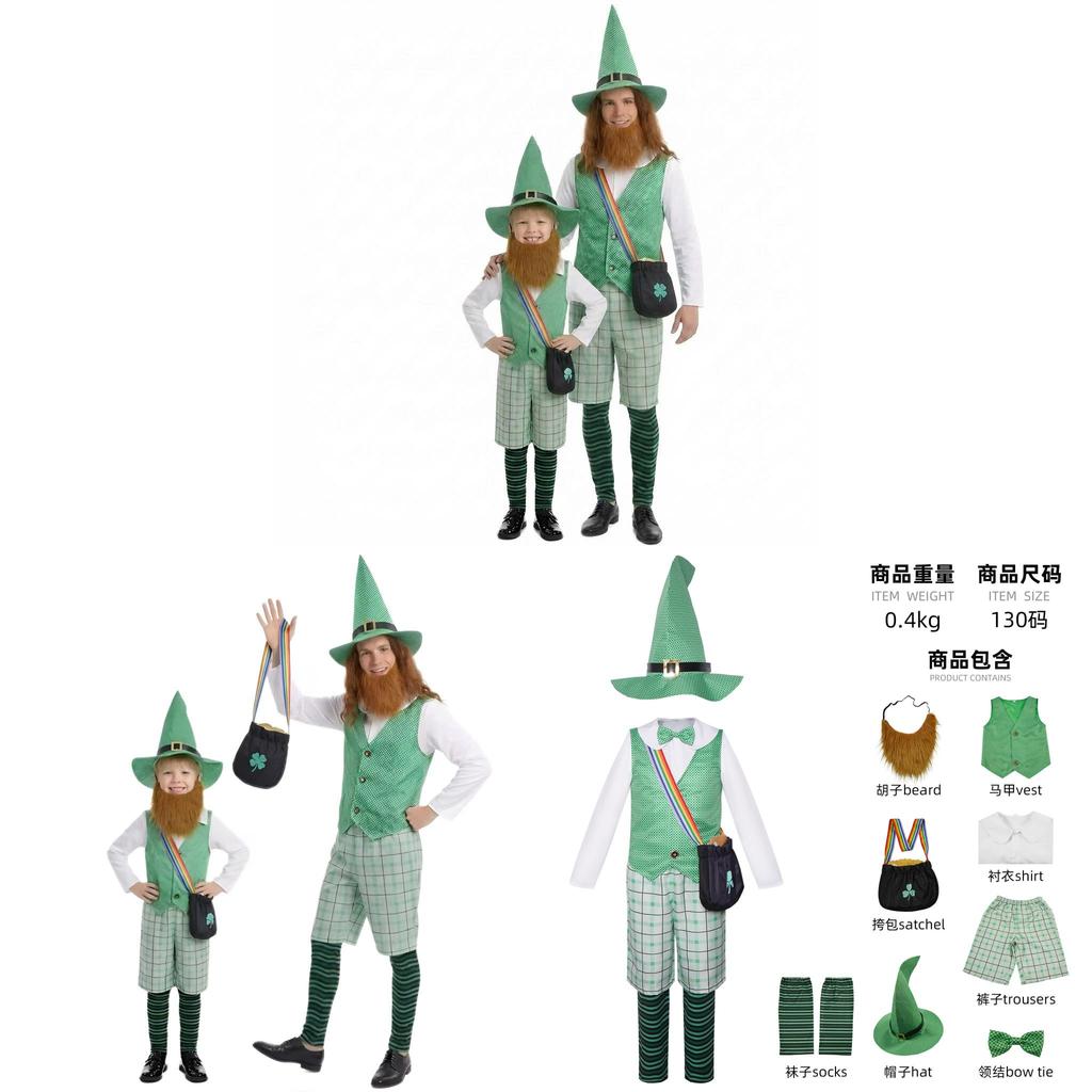 St Patricks Day Cosplay Costume For Children With Felt Fabric For Stage Performances And Parties