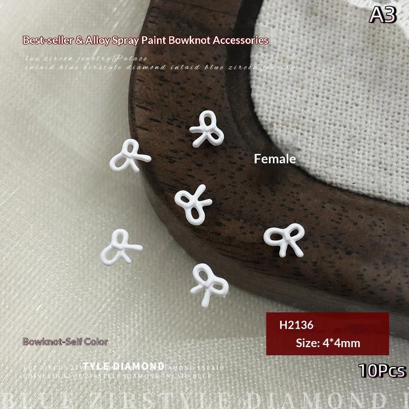 10Pcs Bow Mini Nail Art Nail  Bowknot Nails Decals Nails Art Design Nail Charm Nail Art Decoration Accessories