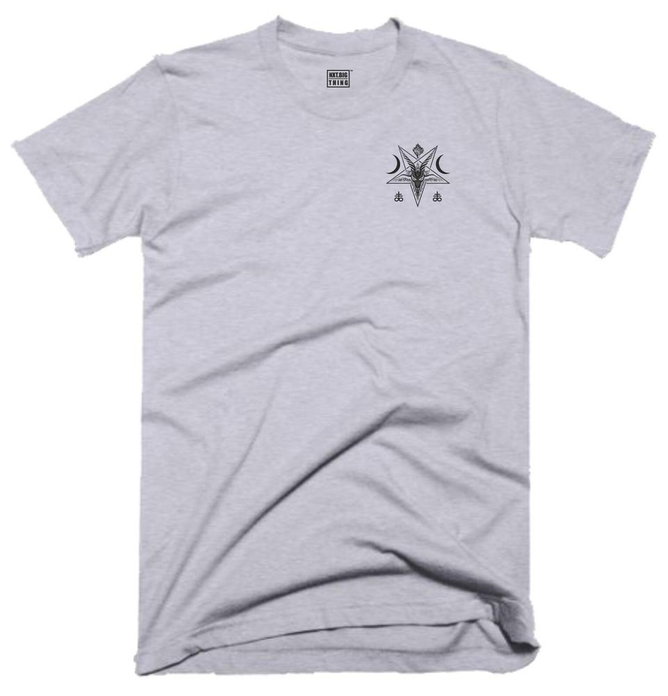 Goat Skull Head T Shirt Small Lucifer Pentagram Devil Demon Satanic Baphomet Top
