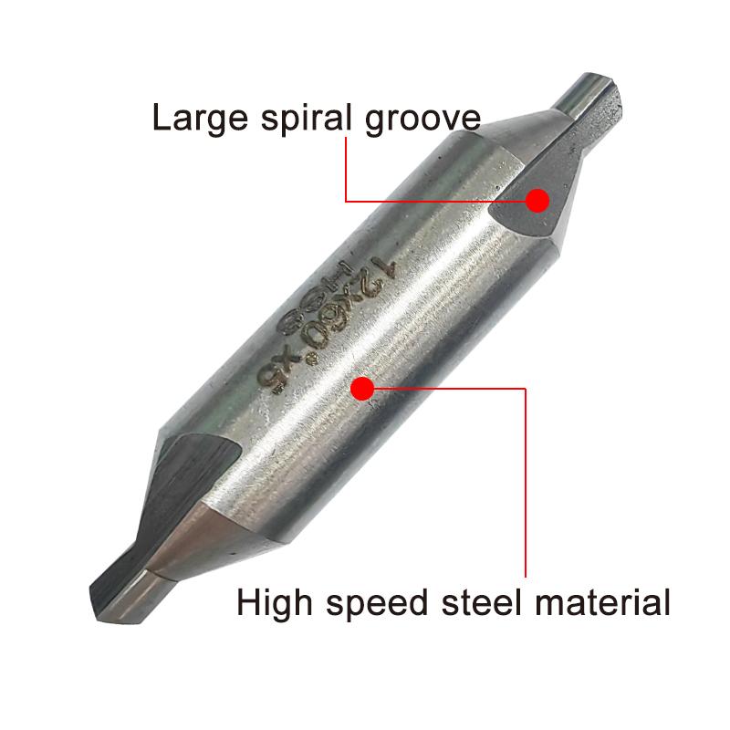 6pc Center Drill Chamfer Drill Without Protective Cone Composite High-speed Steel Fixed Point Drill Full Grinding Spiral Groove