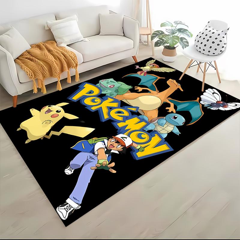 P0kem0n P-Pikachu Theme Carpets Children Play Mats Bedroom Decor Rugs Living Room Rug Crawl Mat Gift Rug for Friends Potdemiel