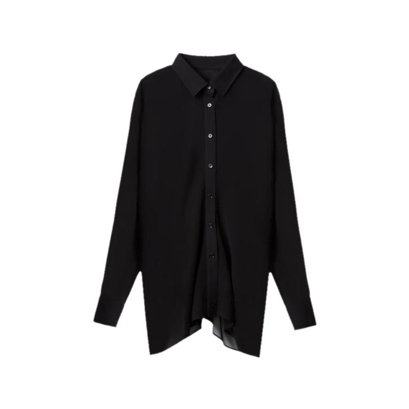 Langzi Triacetate Lightweight Lapel Shirt for Women XL