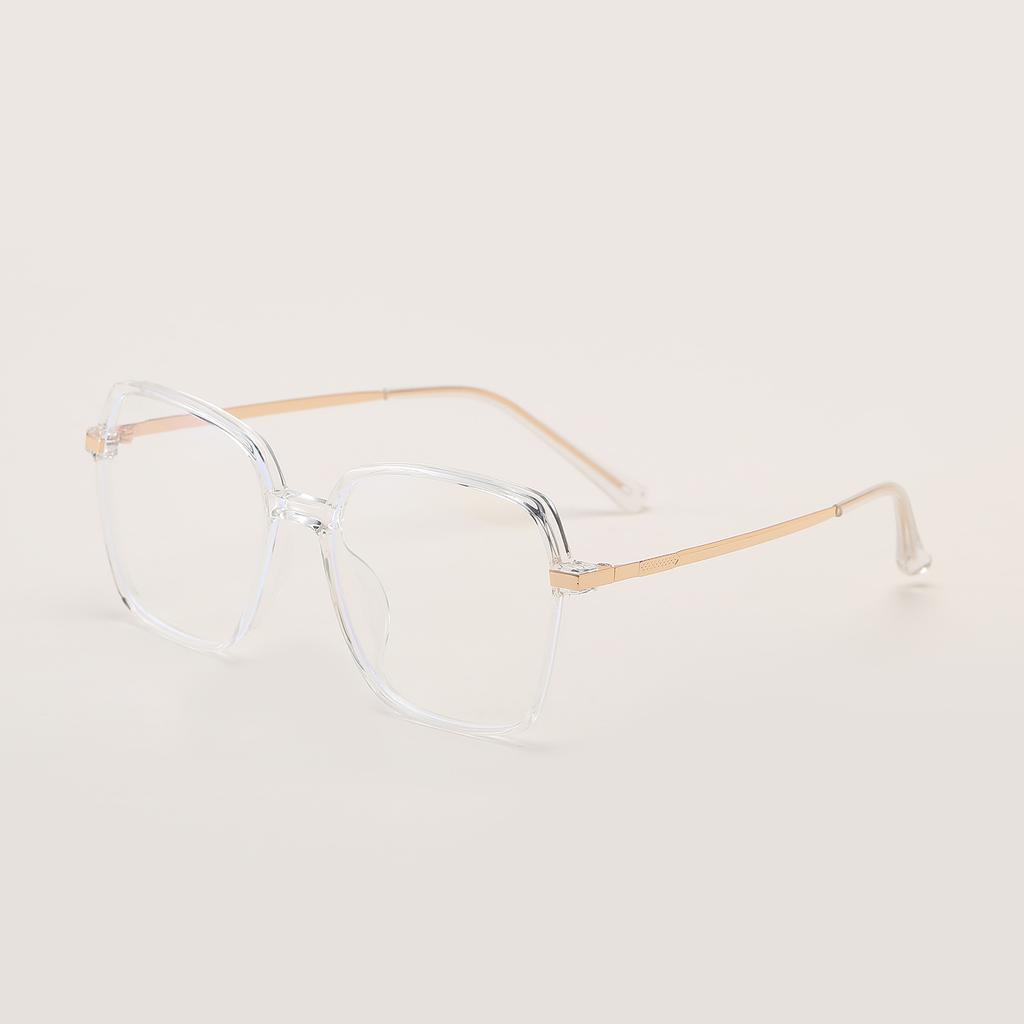 Glasses Tr75205 Semi-Metallic Square Large Frame Myopia Frame Flat Lens
