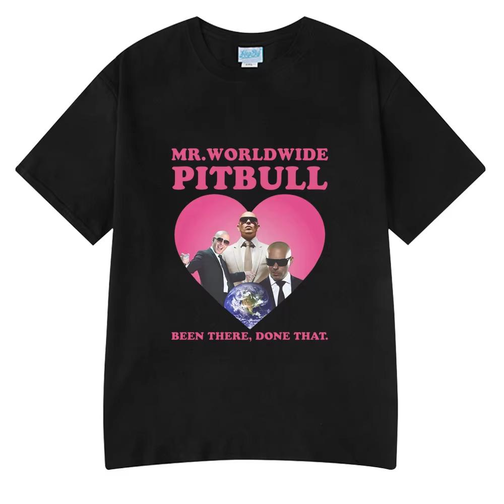 Rapper Pitbull Mr Worldwide Graphic Vintage Washed T Shirt Unisex Women Clothing Fashion Hip Hop Tshirts Summer Cotton Streetwear