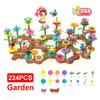 54-224pcs Flower Garden Architecture Set Building Toys DIY Construction Block Plant Creative Educational Stacking Games Toys