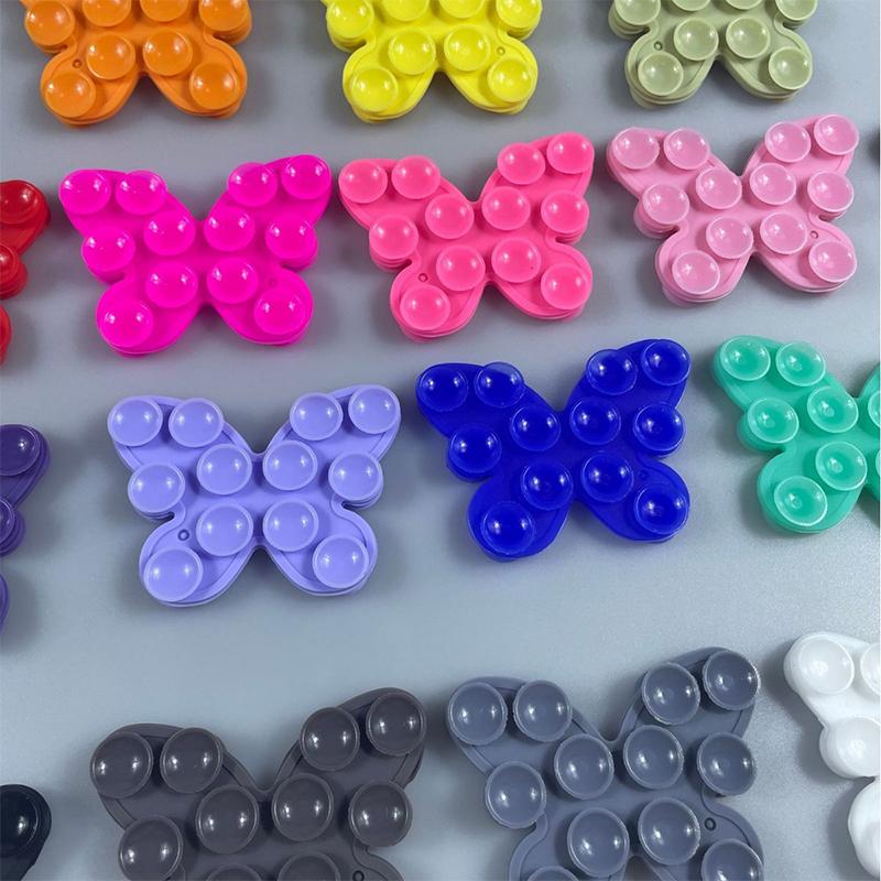 1Pcs Phone Fixture Suction Cup Silicone Butterfly Double-sided Suction Cup Back Adhesive Mobile Phone Rubber Suction Cup