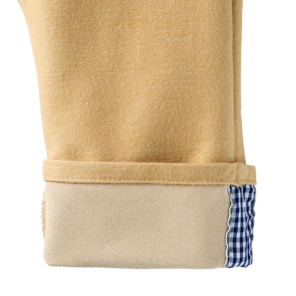 MIKI HOUSE Stretch Denim Pants, Solid Color, 80cm, Beige, for Boys and Girls, Size 10-3262-578