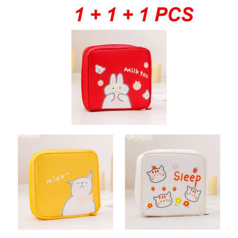 1~4PCS Sanitary Napkin Bags High Capacity Durable Portable Household Products Pads Oxford Cloth Mini Convenient Storage