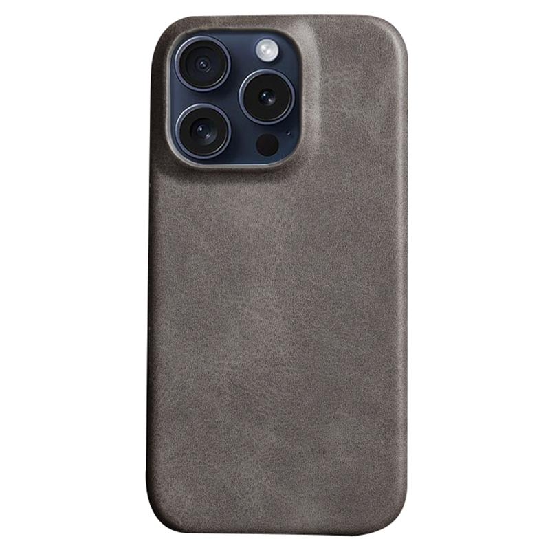 For iPhone 16 Pro Case Calf Texture PU Leather Hard PC Protective Phone Cover
