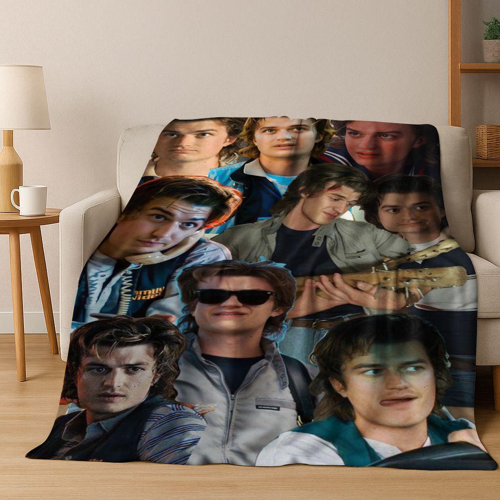 2026 New Joe Keery Art Flannel Blanket,warm and Cozy Soft Throw Blanket for Home Bedroom Bed Sofa Picnic Office Cover Gift Kids