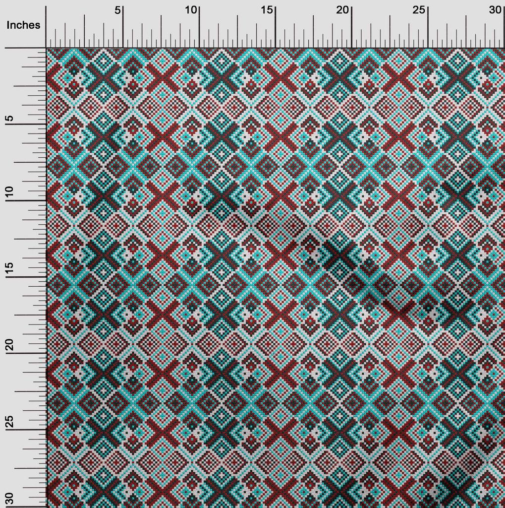 oneOone Cotton Flex Maroon Fabric Abstracts Diy Clothing Quilting Fabric Print Fabric By Yard 40 Inch