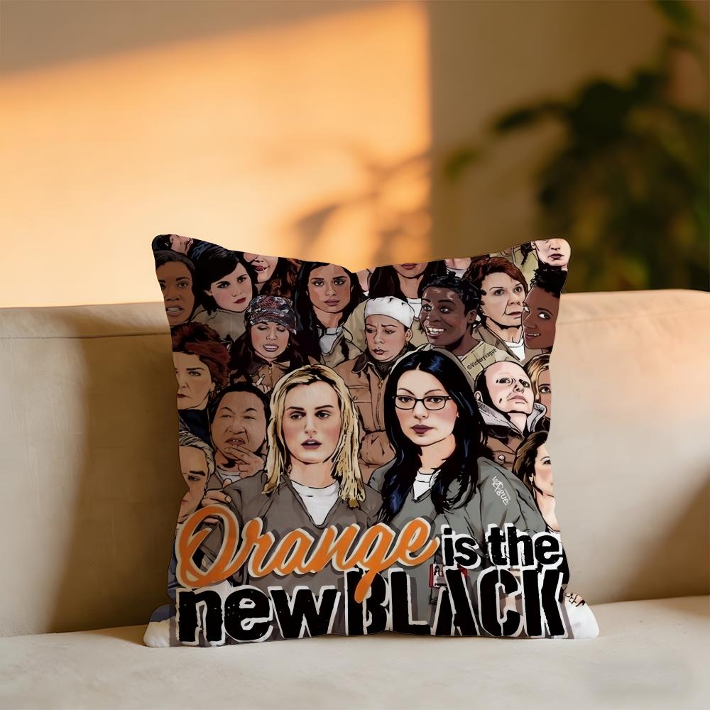 Orange Is The New Black Cushion Cover Cozy Velvet Throw PillowSoft Warm Cushion For Sofa  Bed