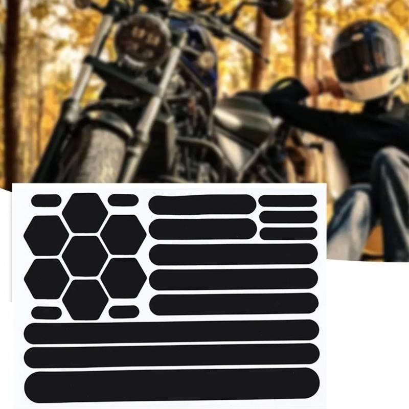 Black Reflective Tape For Sports Equipment Including Bike Motorcycle And Scooter Helmets Providing Low Light Safety