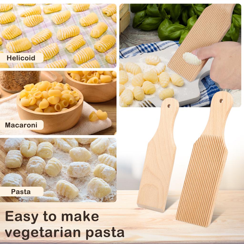 2 szt. Drewniana deska do gnocchi Łopatki do masła 9,1 x 2,8 cala Deska do makaronu spaghetti makaronowego Praktyczny przyrząd do robienia gnocchi Domowy makaron