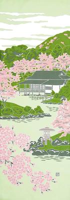 Someno Anbo Tenugui "Cherry Blossom Garden" Hand Towel, Authentic Dyed, 100% Cotton, Tokuoka, Made In Japan, 35cm X 100cm