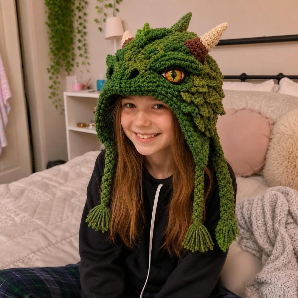 With Step-by-Step Guide Knitted Hat Crochet Kit DIY Animal Hood Hat Crochet Kit  for Beginners