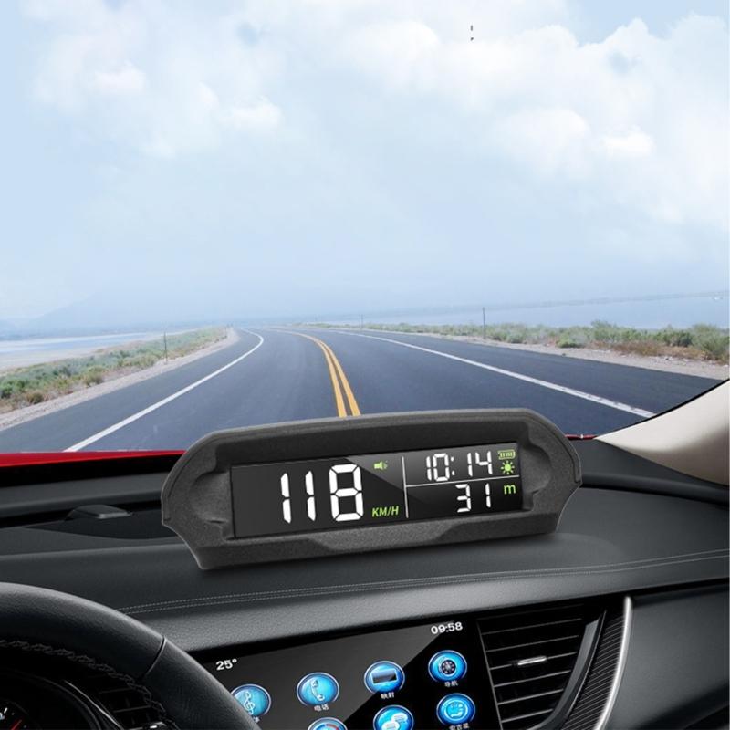 Automotive Solar Powered HUD Display with Automatic Brightness 1000mAh Battery Enhances Safety For Long Distance Drivers