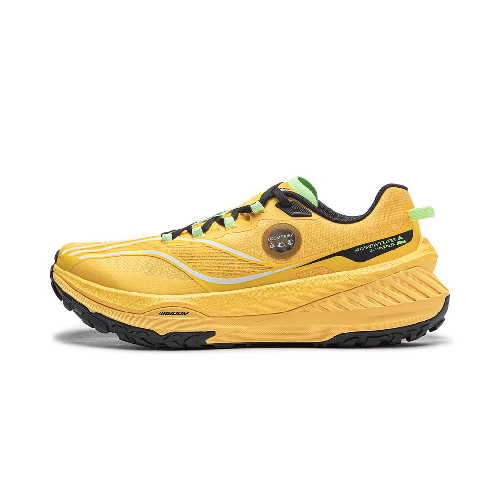 New LiNing Cushioned Slip Resistant Abrasion Resistant Low Top Trail Running Shoes Men's Yellow ARNT003-1