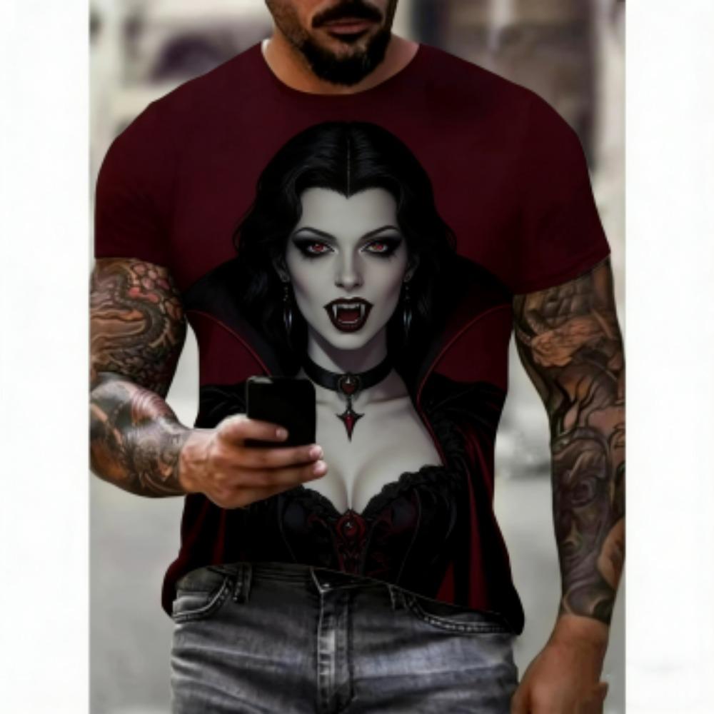 Fashion Tattoo Nun 3D Printed T-Shirt For Men Cool Pattern Tees Summer Casual Round Neck Short Sleeve Tops Street Tee Shirts