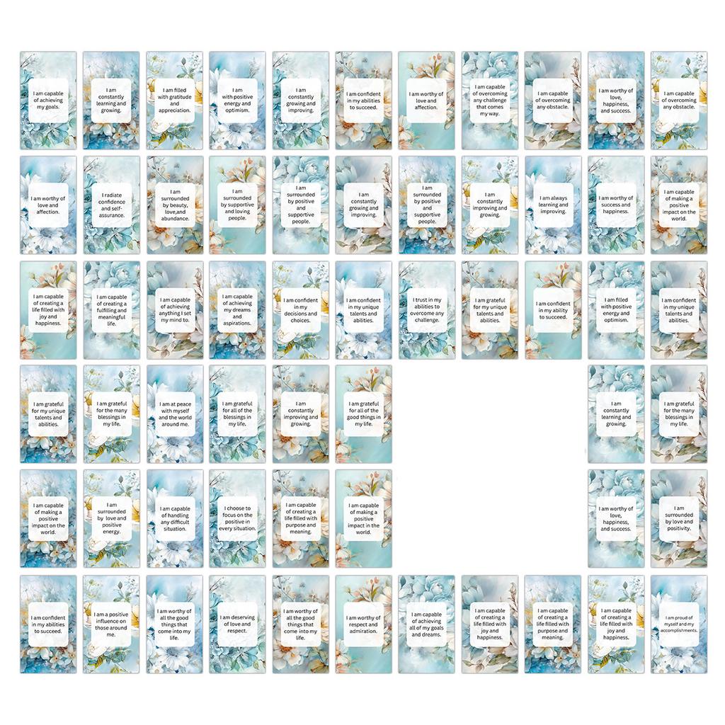 60pcs Women Affirmation Cards, Daily Positive Quotes, Self-Encouragement Motivational Cards for Mental Wellness, Gifts Idea