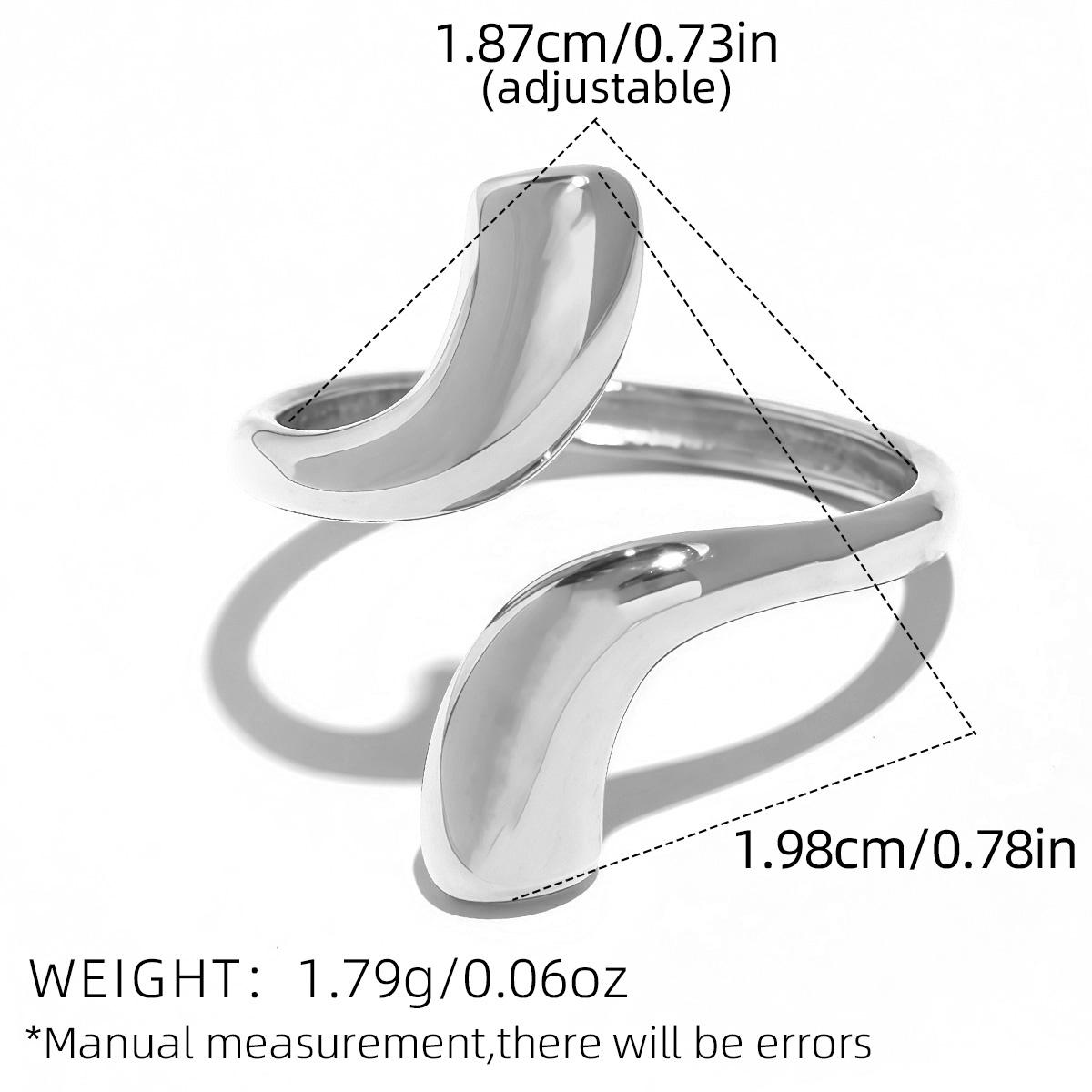 

Minimalist Waterdrop Irregular Ring 18K Gold Color Plated Stainless Steel Smooth Asymmetric Stackable Ring Women s Zircon resizable
