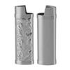 2Pcs Lighter Case Zinc Alloy Lighter Storage Container Floral Pattern for Outdoor Camping Hiking