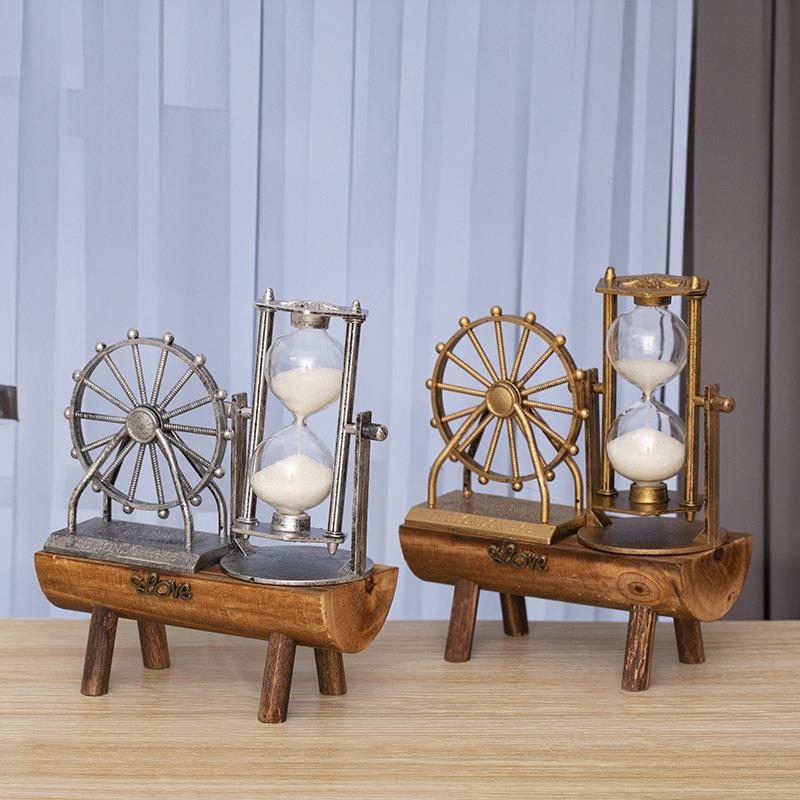 1PC Nostalgic Retro Ferris Wheel Hourglass Office Desktop Decoration Ornament, Birthday Gift and Holiday Gift for Classmates
