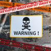 1PC Halloween Props Window Prop Warning line Plastic Skull Head Warning Tape Signs Party Outdoor Garden Halloween Decor