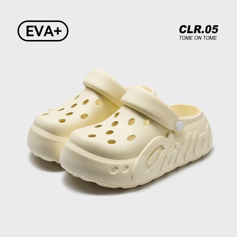 Height-increasing Thick-soled Hole Shoes Women's New Summer Outer Wear Runaway Not Tired Feet Show Legs Long Beach Sandals Non-slip Slippers
