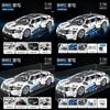 White Sports Car Model Assembly Building Block Toy With Lighting Function For Toddler Learning Activities