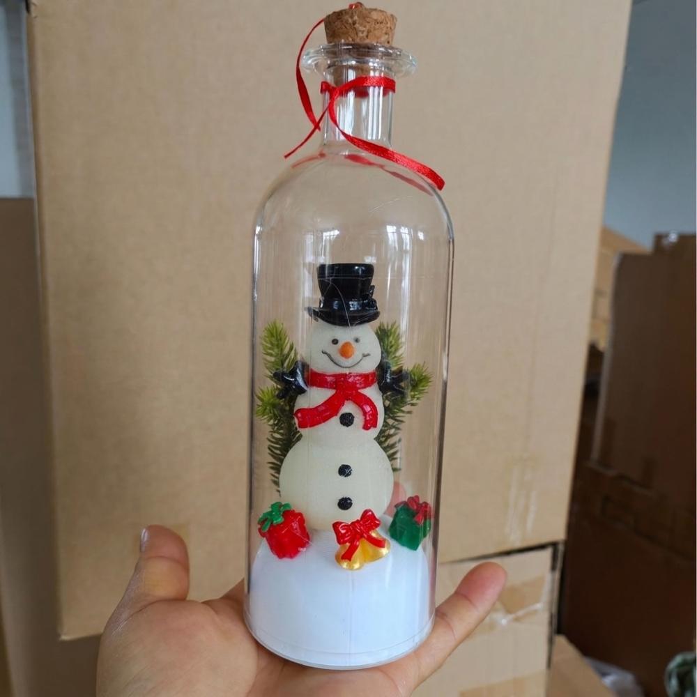 Nostalgic Santa Snowman Voice-Record Bottle Christmas Message Bottle Gift Window Display