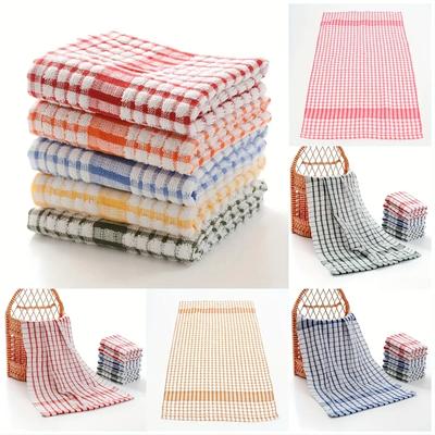 39X64Cm Reusable Dish Towels In Multipurpose Napkins Large Plaid Kitchen Cleaning Cloths Towels- Absorbent Table And Outdoor Use