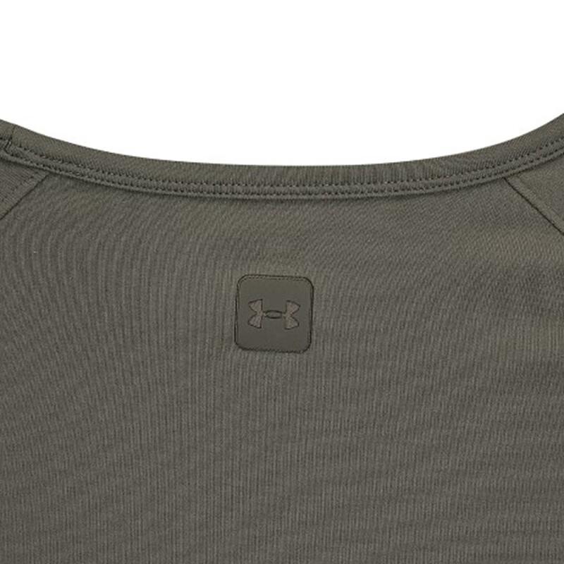 Under Armour Solid Color Training Sports Casual Crew Neck Long Sleeve Raglan T-Shirt Men Tops Olive-Green 1378989-200