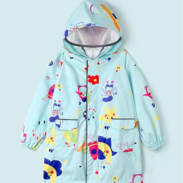 Quick-Dry Japanese Style Kids' Raincoat: Waterproof, One-Piece for Boys & Girls with Schoolbag Fit