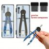 Simple Pratical Pfofessional Metal Compass Set With Lead Core Math Geometry Circle Drawing Tools Office Supplies Stationery Gift