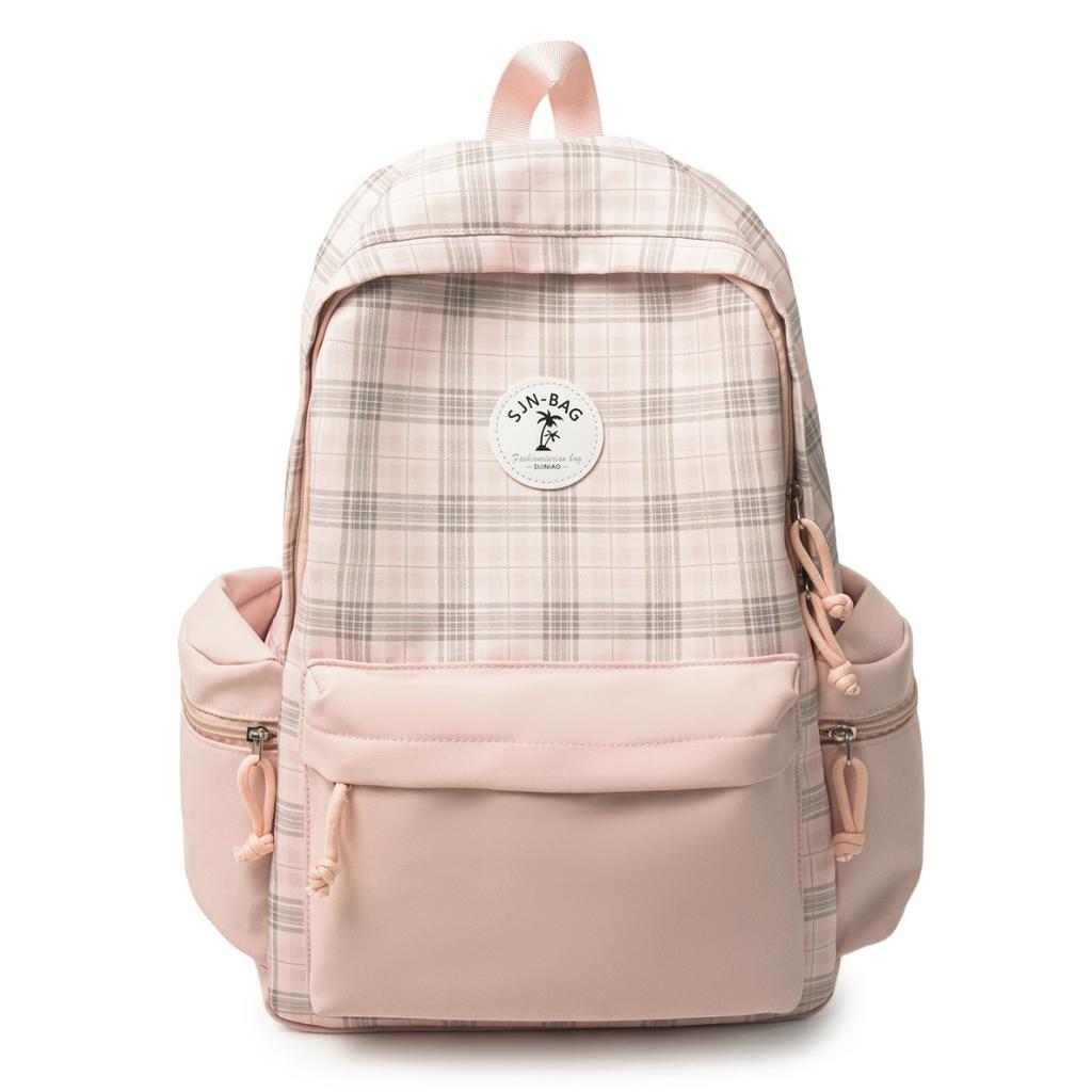 Schoolbag Korean Style Instagram Schoolbag for High School Girls, Large Capacity Fresh Plaid Backpack, Backpack for Junior High School, High School